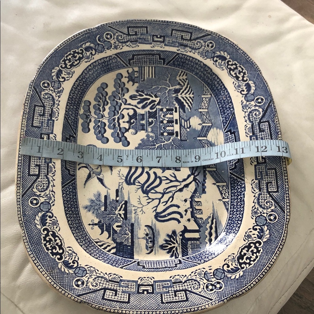 ANTIQUE PRE 1890’s STONEWARE PLATTER 14” - Picture 12 of 17